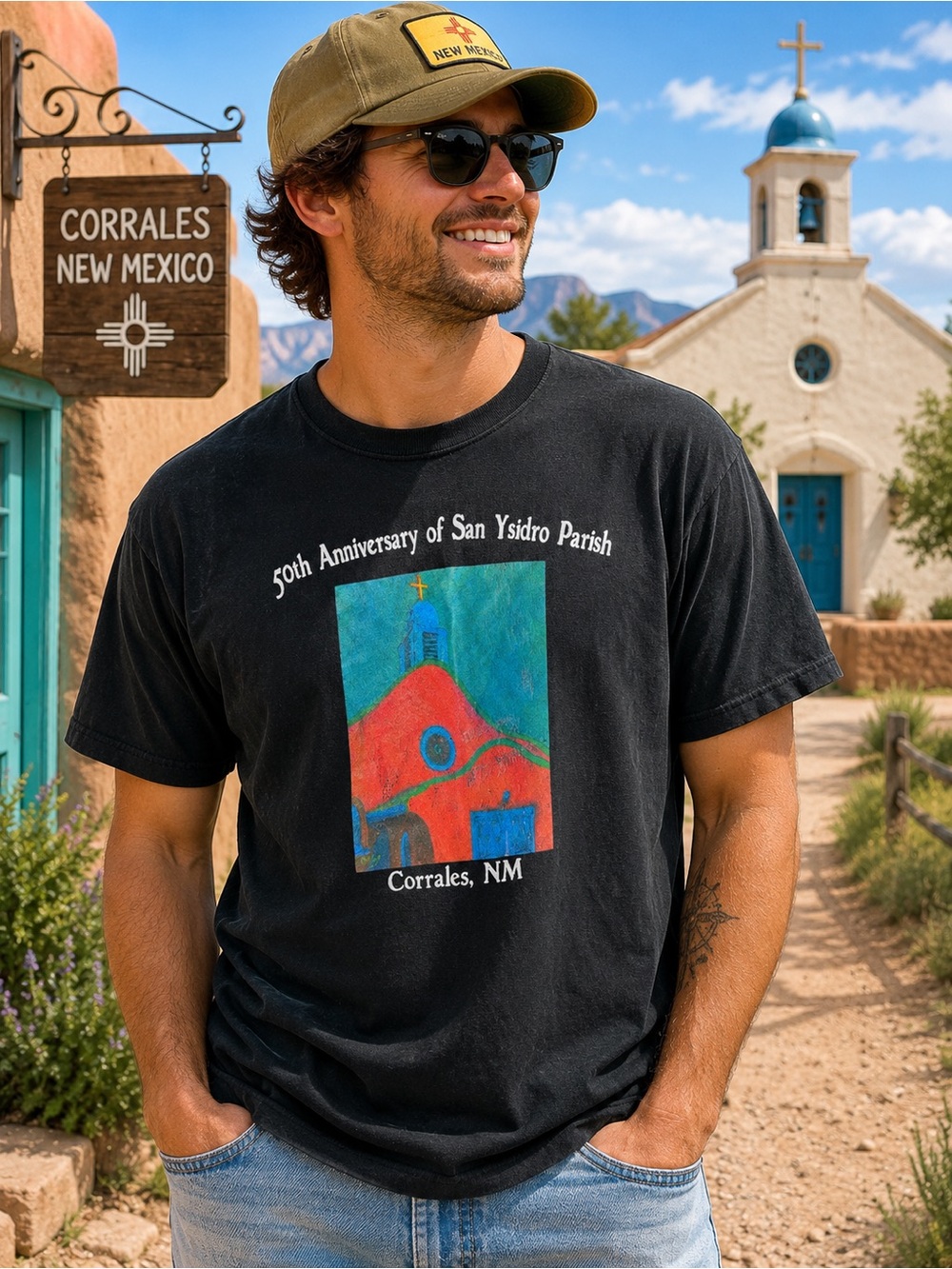 Vintage Gildan 50th Anniversary San Ysidro Parish Corrales NM Graphic Tee Large